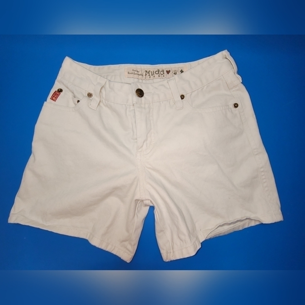 Mudd Jean Shorts Off White Midrise Women's Size 1
